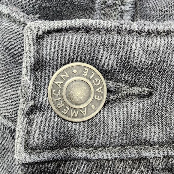 American Eagle Jeans Womens 000 Black High Rise Mom Distressed Tapered Stretch - Picture 2 of 14